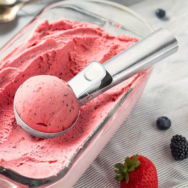 TEMU 1pc Stainless Steel Ice Cream Scoop Scooper Ice Cream Multifunctional Ice Cream Scooper