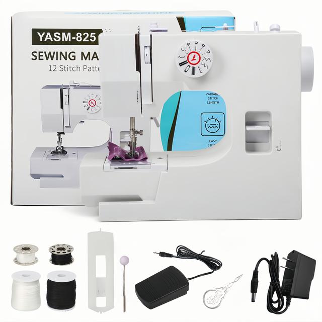 TEMU 12 Stitches Sewing Machine, Multifunctional Sewing Machine - 825a Multifunctional Mini Sewing Machine 12 Stitches Electric Sewing Machine With Foot Pedal Us