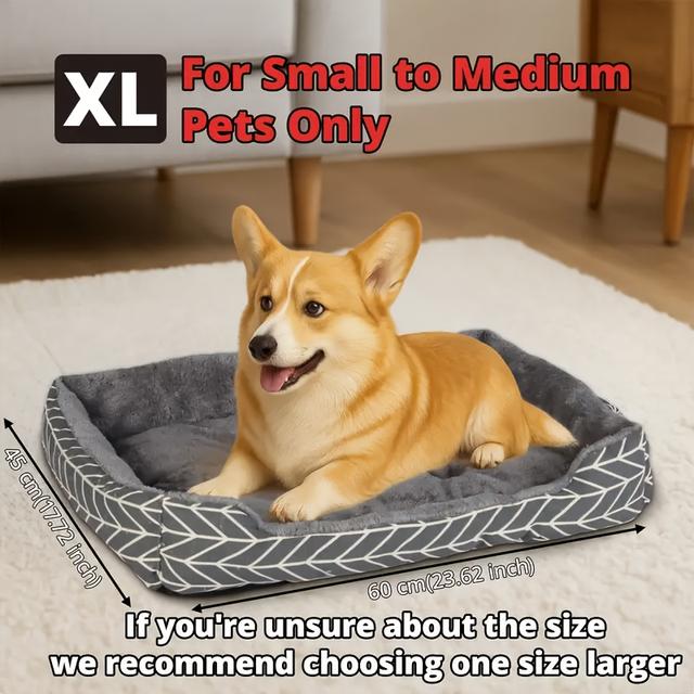 TEMU Super Plush Dog Bed, Plush Polyester Dog Bed, Winter Warm Pet Sofa, Suitable For Small To Medium Dog Breeds, No Thickened Mat For Cats And Dogs (4 Sizes )