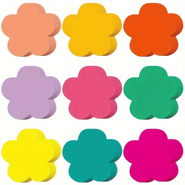 TEMU 45 szt. Wycinanki z papieru Małe wycinanki do tablicy ogłoszeń Wycinanki w różnych kolorach Dekoracje klasowe Papierowe wykrojniki do projektów DIY Craft School Party Decor(Kwiaty)