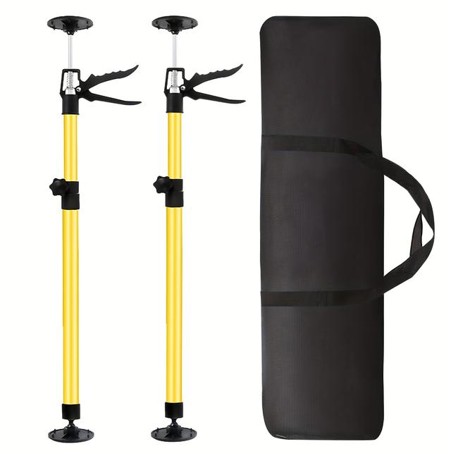 TEMU 2pcs Jack Support Rod, 19.7-45.3 Inch Steel Telescopic Quick Adjustment Support System Rod, Construction Rod For Lifting Drywall Cabinet Cargo Rods (with Bag)
