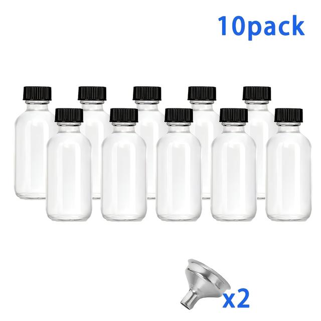 TEMU 2Oz Kleine Glazen Sapcontainers met Doppen - Herbruikbare Reisflessen, Mini Kruidenpotjes voor Gember Shots, Gezondheidstonicum, , Samples, Whiskey - Ideaal voor Reizen en Thuis, Boston Round