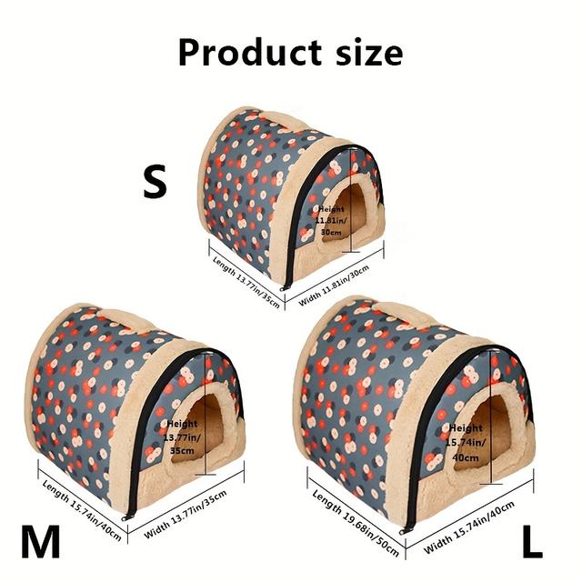 TEMU Casa de Gato Fechada Quente de Inverno com de Segurança, Removível e Lavável, Casa de Estimação para Uso no Inverno