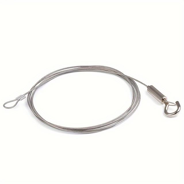 TEMU 1 шт. Регульований сталевий дріт довжиною 4м/157.48дюймів або 5м/196.85дюймів, для підвішування рамки зображень, нержавіючий для підвішування штор, багатофункціональний зовнішній сталевий дріт