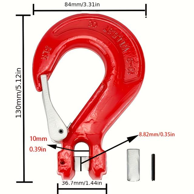 TEMU A Set Of Caravise Pulleys With Locking Pins, Featuring A Red Horn Chain Hook, With Load Of 1 Ton, 2 , And 3 , Made From