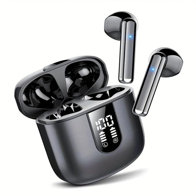 TEMU Casque sans fil 5.3 avec HD et haut-parleurs de 13 mm, offrant un audio immersif et un indicateur de LED, compatible et iOS