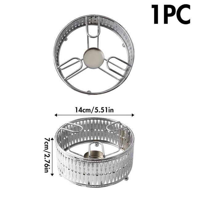 TEMU 1 шт. Кругла металева підставка для чайника з елегантним порожнистим дизайном для свічок, підходить для підігріву чайників для чаю, та молока