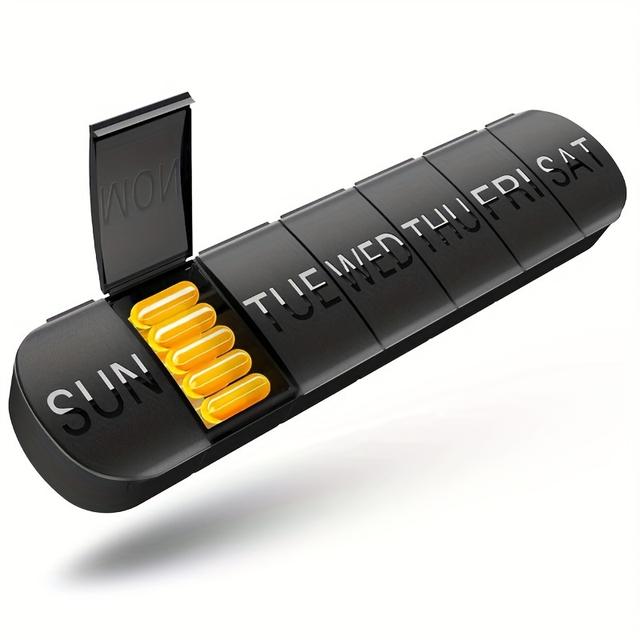 TEMU Portable Pill Organizer For A Week, Designed To Hold Medications And Vitamins In A Large Capacity With Separate Compartments For Each Day