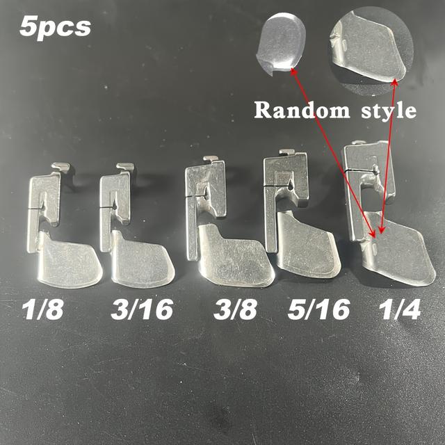 TEMU 5-teiliger Industrieller Gebogener Rollsaumfuß 3,2mm/4,8mm/6,4mm/8mm/9,5mm Saumziehrohr-Presserfuß Chiffonrock-Wellenpresserfuß