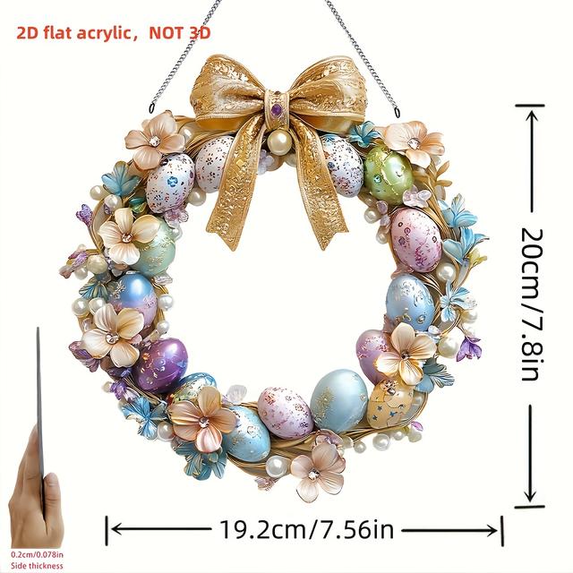 TEMU 2d Flat - A Two-dimensional Design Featuring An Wreath, Catcher, Vibrant Window , An Acrylic Logo, Gifts For The , Spring-themed Decorations, Presents For And Wives, Embellishments For Windows,
