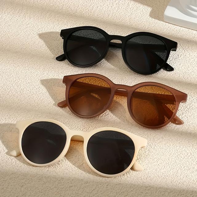 TEMU 3 Pairs Of Women's Fashion Glasses, Retro Trendy Glasses With Round Frames, Suitable For Street Photography And High-end Fashion Decoration