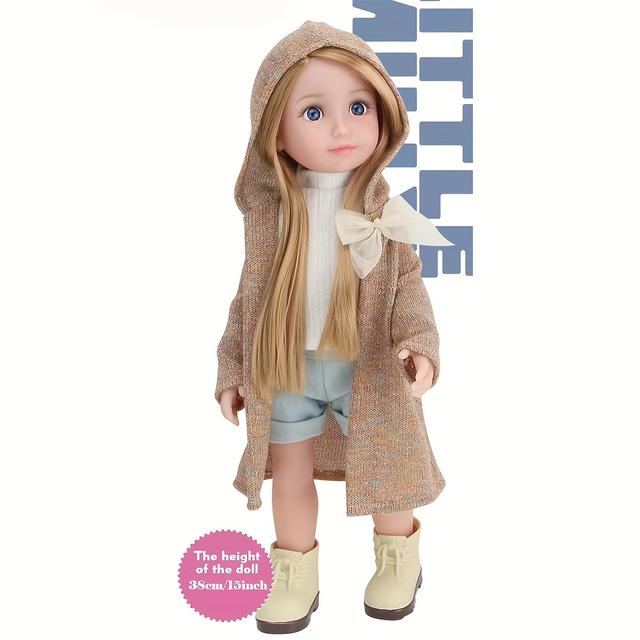 TEMU 15inch Girl Doll Doll With Full Set Clothes Fashion Boots Cute Kids Toys Christmas Gifts For Girls Collectible Doll