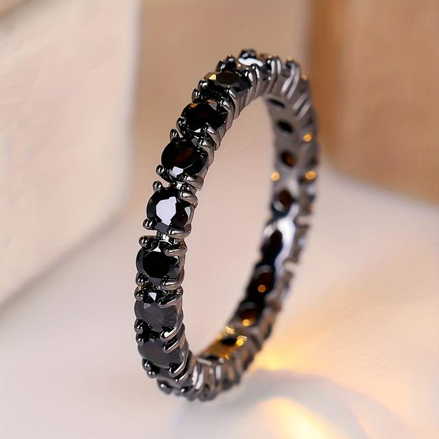 TEMU Angol Luxury Elegant Exquisite Jewelry Ring With Synthetic Synthetic Zirconia For Party, Wedding & Daily Wear