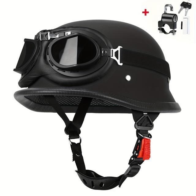 TEMU Retro Motorcycle Helmet Vintage Helmet For
