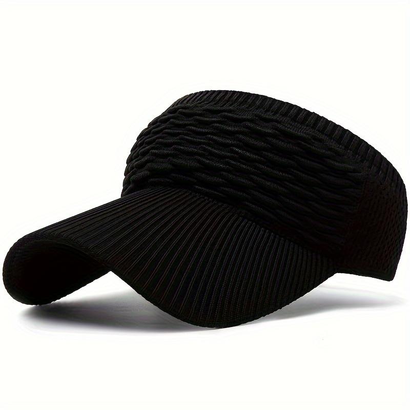 TEMU 1 Visera con pliegues ondulados de agua, gorra elástica casual transpirable para mujer, ideal para actividades al aire libre y protección solar