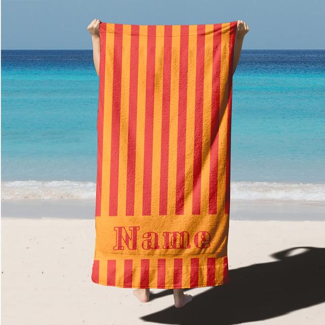 TEMU 1pc Customizable Striped Beach Towel | Soft, Absorbent, Quick-dry Polyester Microfiber, Ideal For Bathroom, Pool, Dorm, Gym, Beach Trips, Perfect Gift For Family, , Lovers