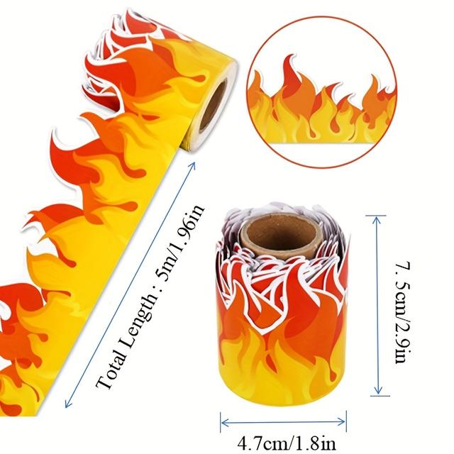 TEMU Pegatinas de borde para de , pegatinas decorativas de pizarra para tablón de anuncios con forma de llama.