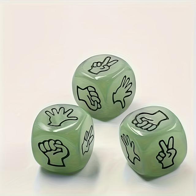 TEMU Nightlight Stone Scissors Paper Dice Game - Family Gathering And Party Activity, Creative Dice For Guessing Games, Party Games, Family Fun, Party Accessories