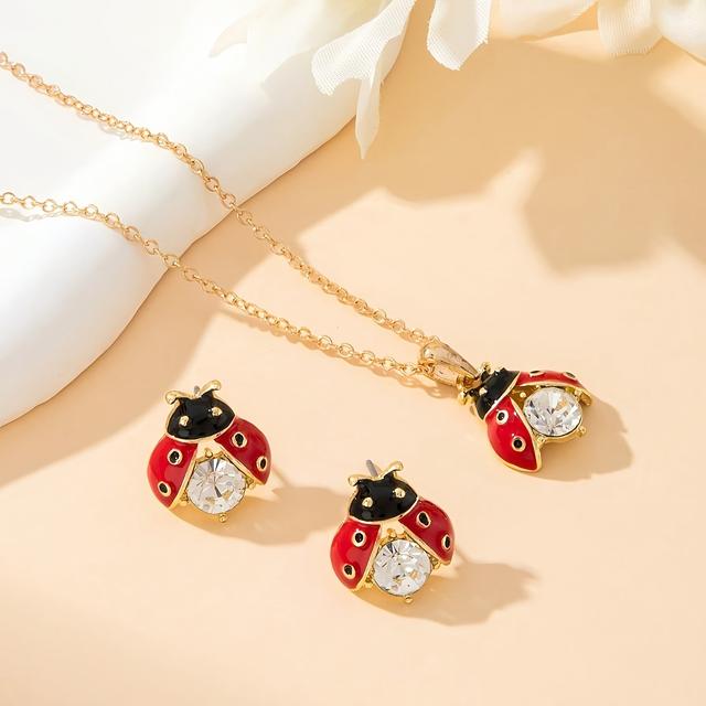 TEMU Un elegante y exquisito conjunto de que aretes y collar decorativos con forma de y para mujer