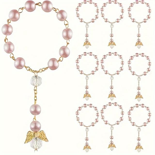 TEMU 30-teiliges Set mit Niedlichen Engelsflügel-Rosenkranz-Armbändern, Tägliche Party-Gebetsaccessoires, Weihnachts- und Abschlussgeschenk