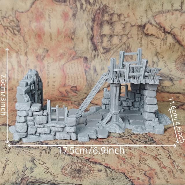TEMU 1pc, A Medieval Modheim House Building For Ttrpg Ruins, Used For Tabletop Rpg Games As , Suitable For Collection Display Or Game Scene Decoration, Role-playing Game Props