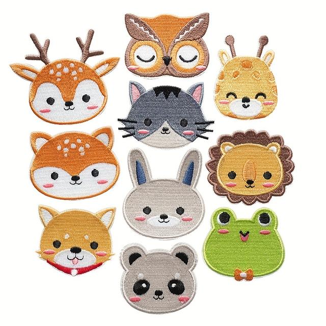 TEMU Set Of 10 Animal Embroidery Patches With Hot Melt Adhesive For Clothing And Bags