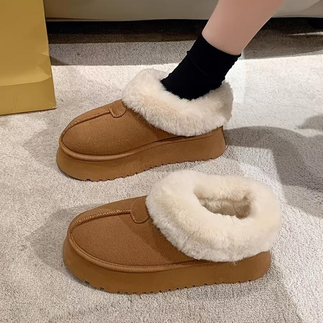 TEMU プラッシュ スリッポンスリッパ | かわいくて暖かい | 室内/近所の散歩用