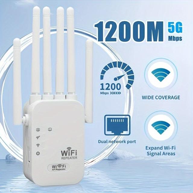 TEMU Wifi Extender, Wifi , Compatible With Wifi6, With Ethernet Port, Featuring 6 For 360° Coverage, Of 11,000 , Suitable For Over 35 Devices, Easy To Set Up As Home Wifi Replanner