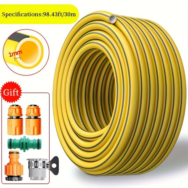 TEMU Heavy-duty Hose, Scratch-resistant And Wear-proof Rubber Pipe, Leakproof Water Hose For Home Use, Balcony, Car Washing, Suitable For All
