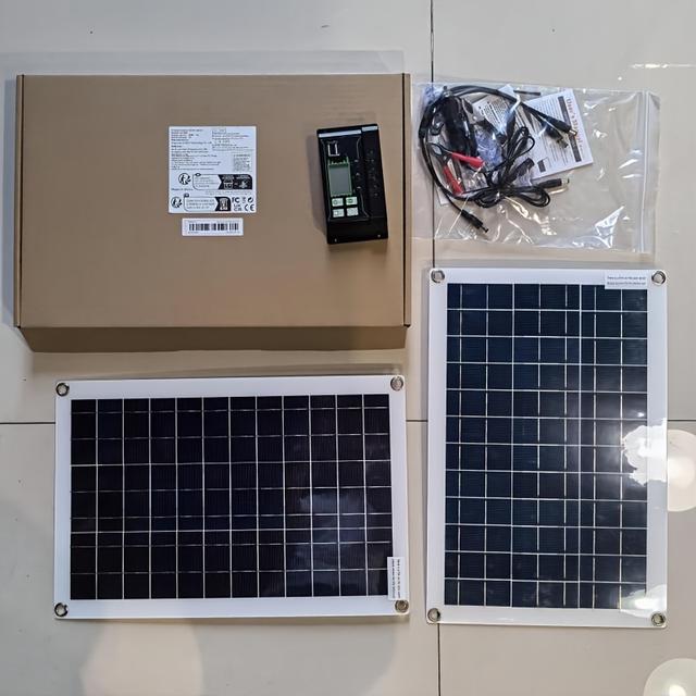 TEMU Panel Solar Sunant 2X50W Más Adecuado para Jardín con Controlador de 60A, Carga USB y Linea, Cargador para Coche, , RV, Teléfono Móvil