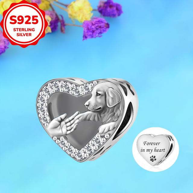 TEMU 925 Silver Golden Retriever Design Charms For Bracelets Or Necklaces, Perfect For Jewelry Projects, Ideal Birthday Or Graduation Present