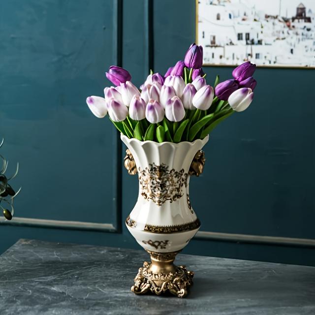 TEMU Amerikanischer europäischer Stil Rissiges Eis-Muster S1302 Nr. 2 Keramikvase, kreative Wohnaccessoires, europäische hohe Fußvase