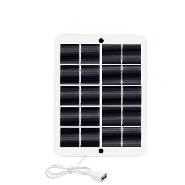 TEMU 1pc Afgvk Portable Charger With Usb Port & Solar Panel - Solar Generator Compatible For Smartphones, Tablets, Flashlights, Fans - Outdoor Power Bank For Camping, Hiking, Rv, Boat (no / Purchase)