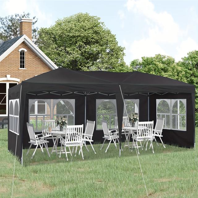 TEMU CLIPOP 3 x 6m Pavillon mit Seitenwänden, UV-beständiges Gartenparty-Zelt mit robustem Stahlrahmen und Tragetasche für Hochzeiten im Freien und Familienfeiern