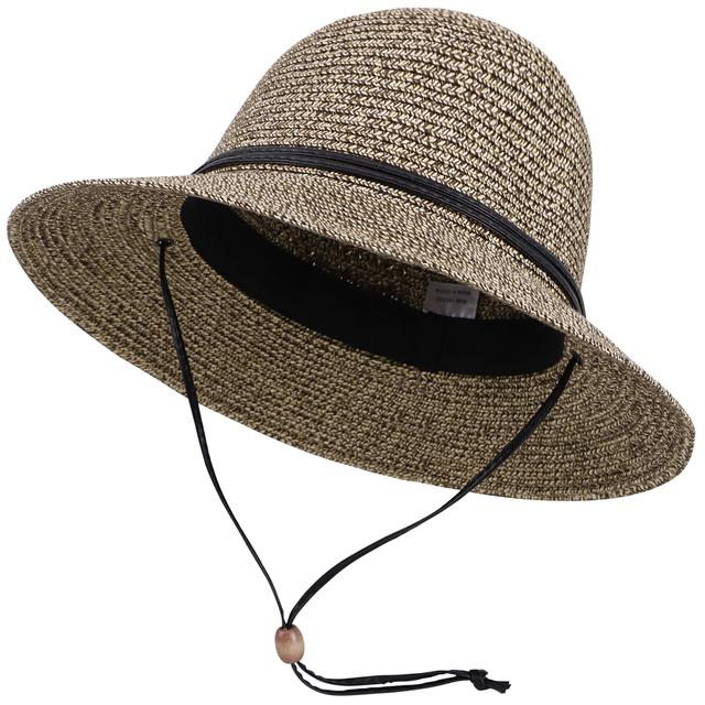 TEMU Beach Hats For Women Wide Brim Hat Women Sun Hat With Chin Strap Sun Hats For Women