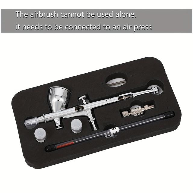 TEMU 180T Profesjonalny Zestaw Pistoletu Natryskowego z Podwójnym Działaniem Grawitacyjnym, 0,2mm/0,3mm/0,5mm Zestaw Aerografu do Malowania, Tatuaży, Dekoracji Ciast