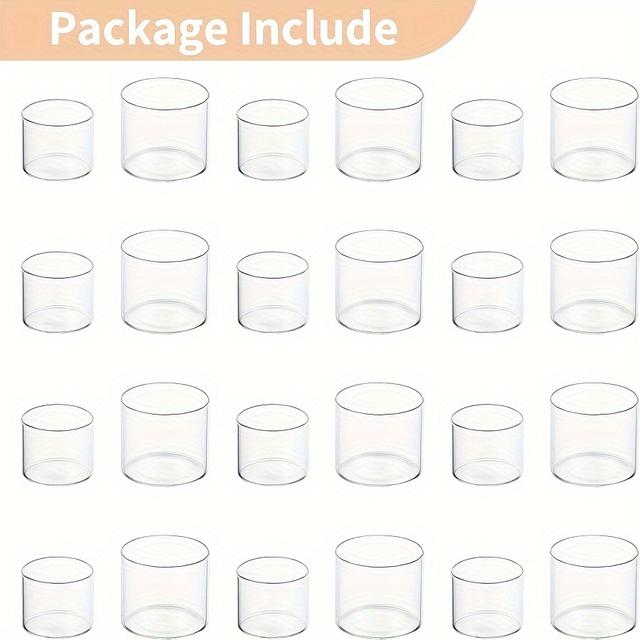 TEMU 12 eller 24 Mini Glas Te Ljusstakar för Flytande Ljus, Lämpliga för Utomhusbröllop, Högtidsfester och Bordsdekorationer, Mäter 4. och 5.08 cm i Höjd