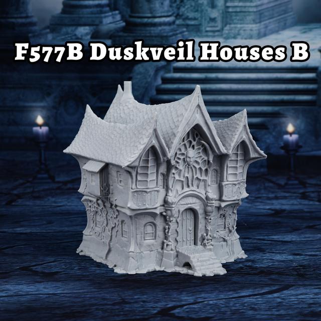 TEMU 4 Style 28Mm D&D Terrain Miniatures Maison Duskveil, Accessoires de Construction de Paysage de Terrain RPG pour Jeux de Rôle TTRPG sur Table, Cadeau Idéal et Décoration de Bureau
