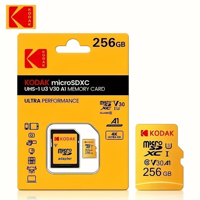 TEMU 256gb/128gb/64gb/32gb Kodak Sd Memory Card - Ultra-fast Up To 95mb/s Data Transfer, Includes Usb Card Reader For Transfer And Organization - Solution For Cameras And Other Devices