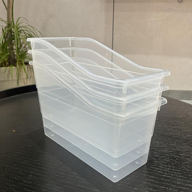 TEMU 3- Style Plastic Open Storage Bins For Office Desk Organizer, Book And Magazine Holder, Kitchen Spice Container, Bathroom Sundries, , And Cosmetic Sorter