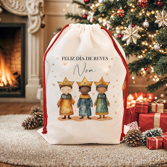 TEMU Bolsa de Regalo Personalizable para Día de - Tote de Poliéster Personalizado con Diseño de , para Celebraciones de Epifanía y Recuerdos de Fiesta