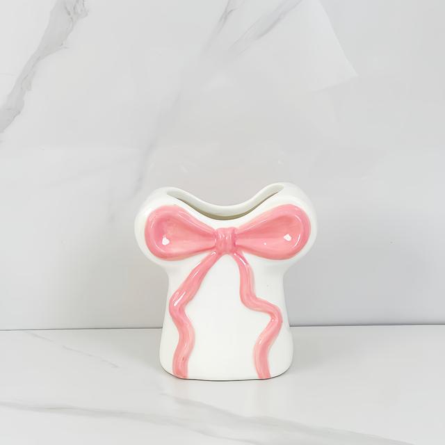 TEMU حامل فرشاة أسنان من السيراميك بتصميم - وردي وأبيض، منظم حمام متعدد الوظائف للفرشاة، فرش المكياج، والمنتجات التجميلية، تصميم رائع بنمط الرخام، لا حاجة للطاقة، منظمات وتخزين الحمام