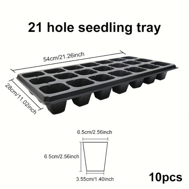 TEMU 10pcs Cell Seedling Tray, Garden Tool With Multi-hole Design For Rapid Drainage And Ventilation, For Courtyard Vegetable Planting, Greenhouse Seedling Raising, And Fruit Cultivation