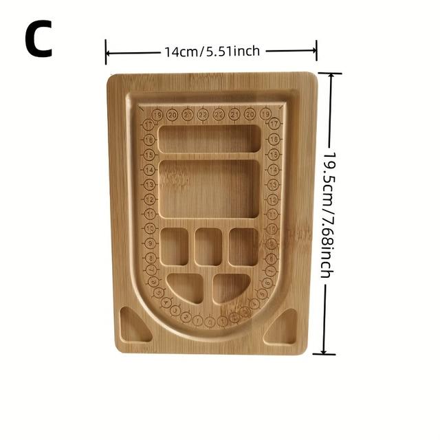 TEMU Faragott Tömörfa Gyöngy Befejező Tálca, DIY Ékszerkészítő Karkötő Bokalánc Kézműves Tábla Tárolórekesz Gyöngyök és Eszközök Tárolására