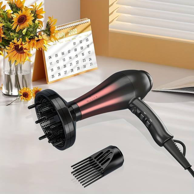 TEMU 1875w Fast Drying Hair Dryer Professional Ac Motor With Diffuser Comb, Concentrator, Negative Ion, Us Plug – Ideal Gift For , Holiday Gifts – Valentine's Day