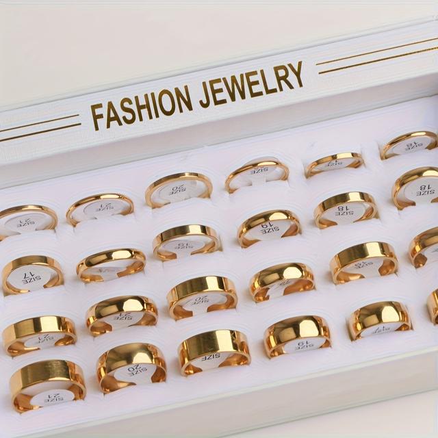 TEMU 15 шт. Класичний мінімалістичний набір з нержавіючої сталі та кілець, для пар, подарунки на свята та вечірки, для підлітків