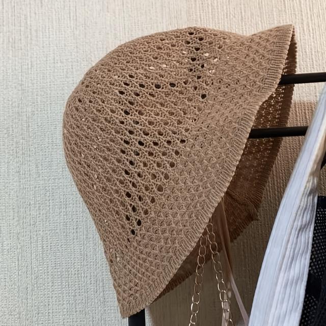 TEMU 할로우 여름 선캡, 해변 버킷 선원 모자, 휴대용 햇빛 가리개 모자. 야외 해변 활동, 휴가에 적합