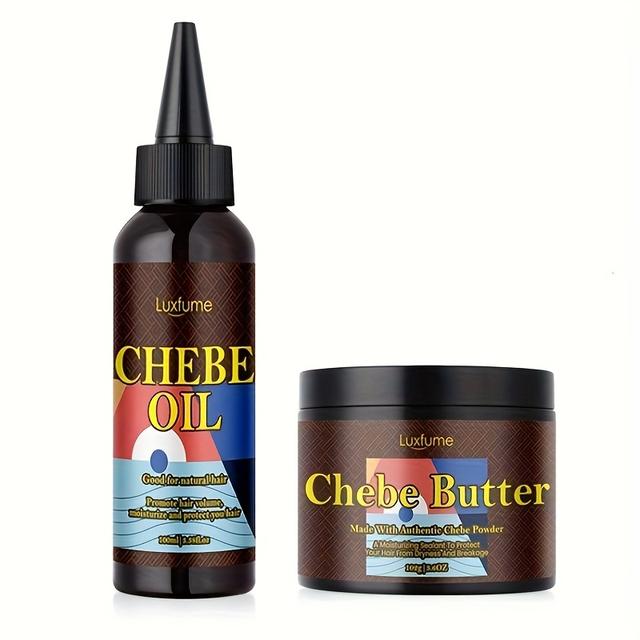 TEMU Butter & Oil Set - Natural Hair Care For Nourishing, Strengthening, And - Dry, Damaged, And Curly Hair