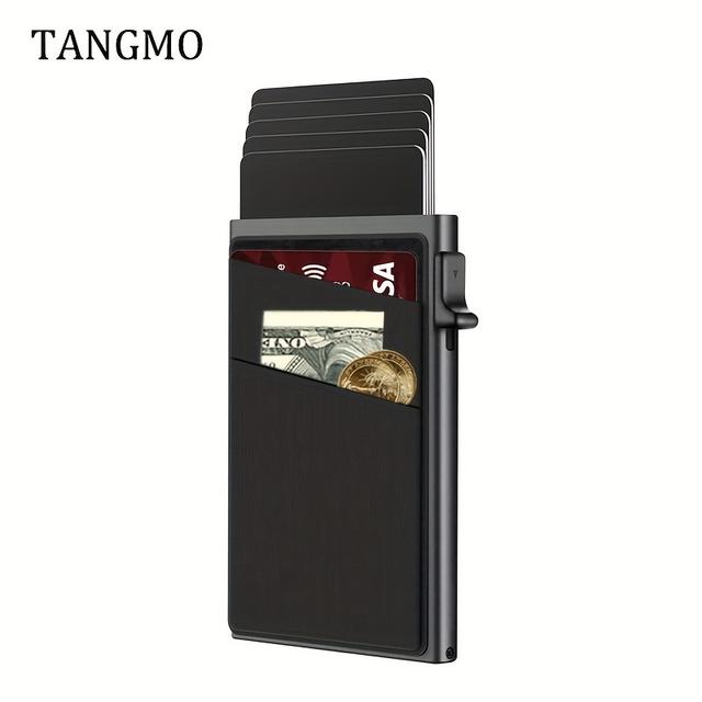 TEMU Blocking Aluminum Alloy Credit Card Holder With For Men