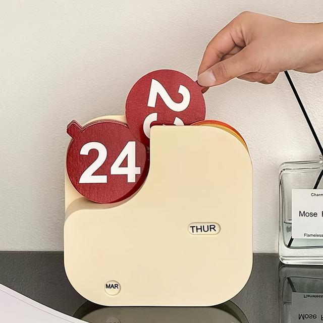 TEMU Nordic Desktop Decorative Perpetual Calendar, Small Home Ornament For The Living Room, Trendy Ins-style Table Calendar, Decorative Item, Student Gift